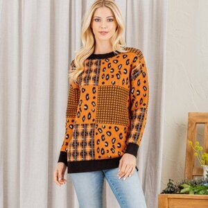 Multi Print Sweater Top